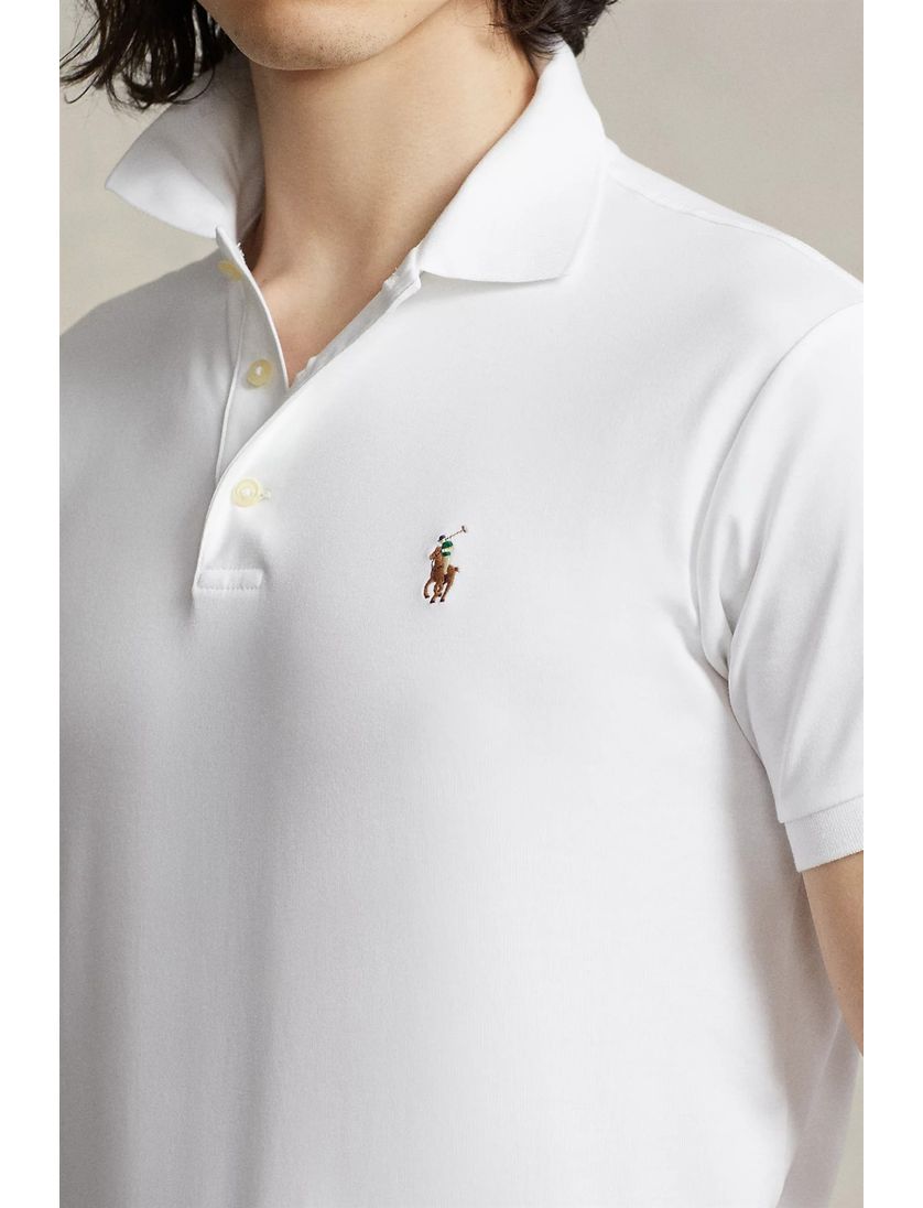Polo Ralph Lauren poloshirt wit 3 knoops Slim Fit