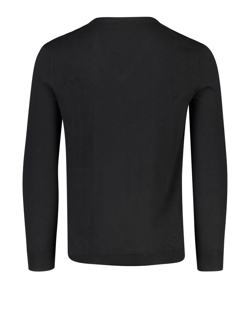 Ralph Lauren trui Slim Fit zwart v-hals katoen