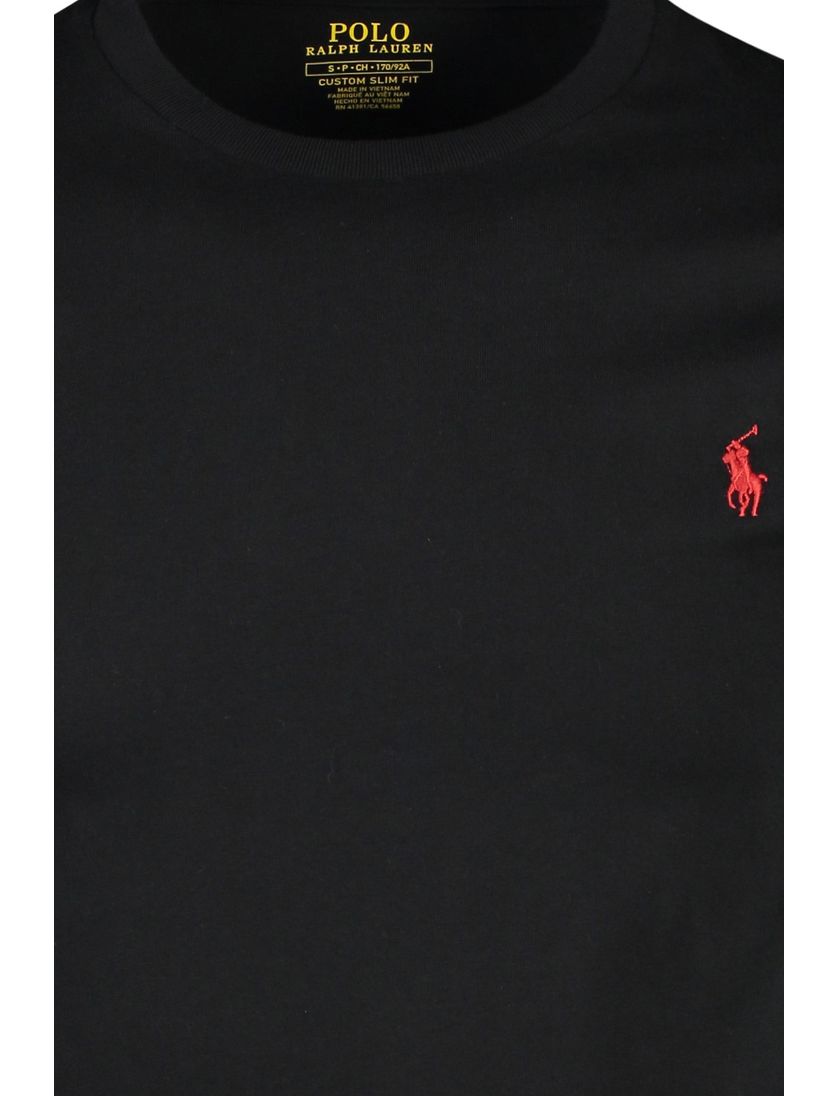 Ralph Lauren t-shirt zwart Custom Slim Fit