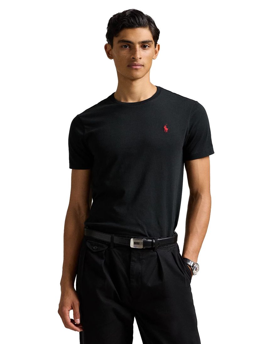 Ralph Lauren t-shirt zwart Custom Slim Fit