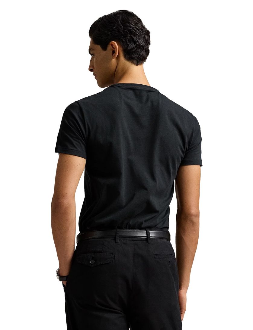 Ralph Lauren t-shirt zwart Custom Slim Fit