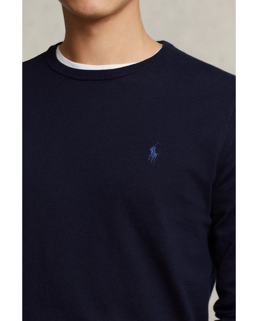 Ralph Lauren sweater ronde hals Slim Fit navy