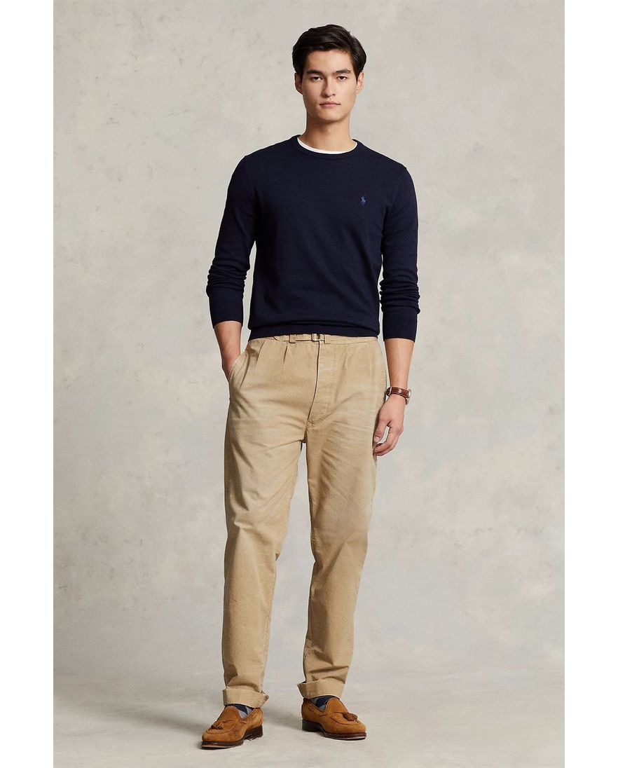 Ralph Lauren sweater ronde hals Slim Fit navy