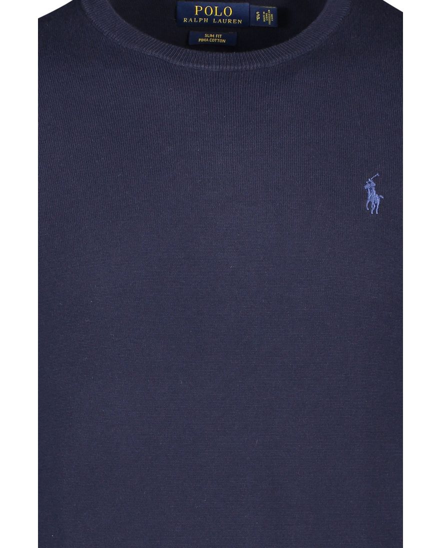 Ralph Lauren sweater ronde hals Slim Fit navy