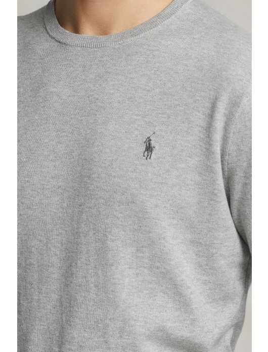 Ralph Lauren sweater ronde hals Slim Fit grijs