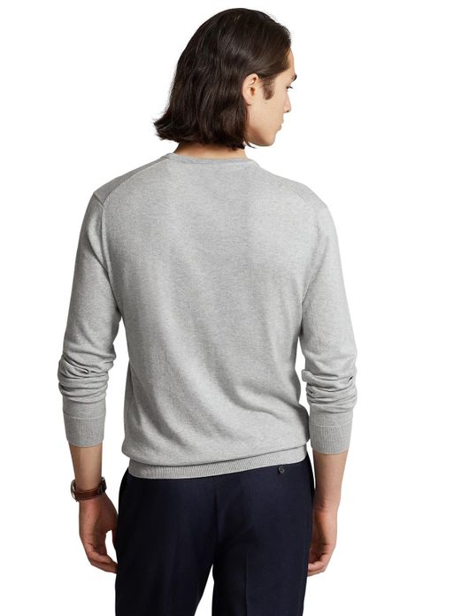 Ralph Lauren sweater ronde hals Slim Fit grijs