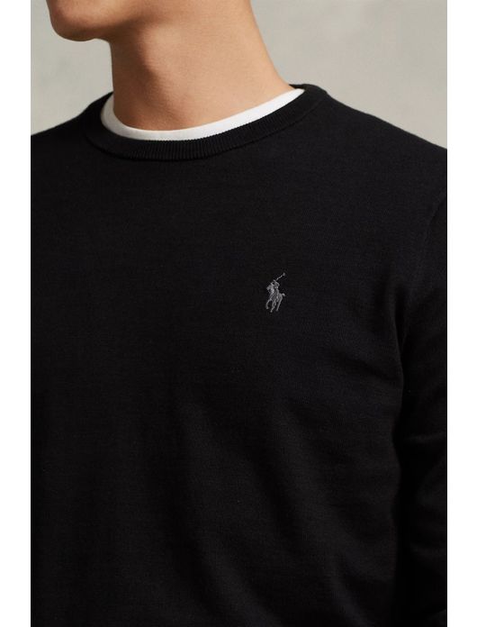 Ralph Lauren Slim Fit trui ronde hals zwart