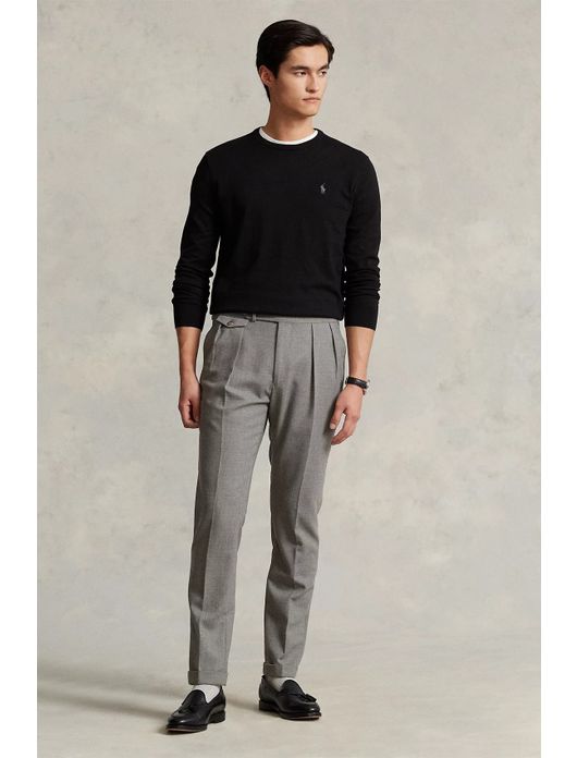 Ralph Lauren Slim Fit trui ronde hals zwart