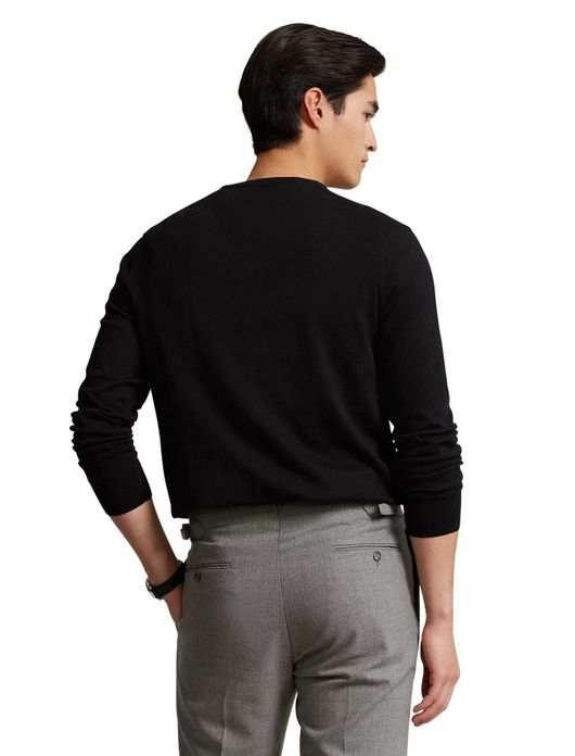 Ralph Lauren Slim Fit trui ronde hals zwart