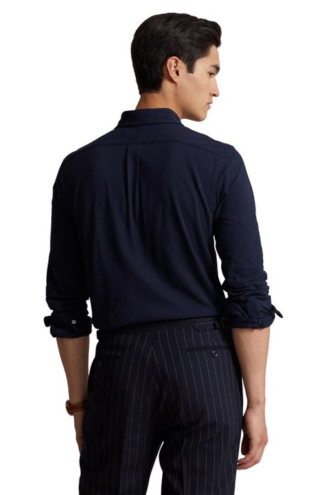 Polo Ralph Lauren overhemd wijde fit donkerblauw effen