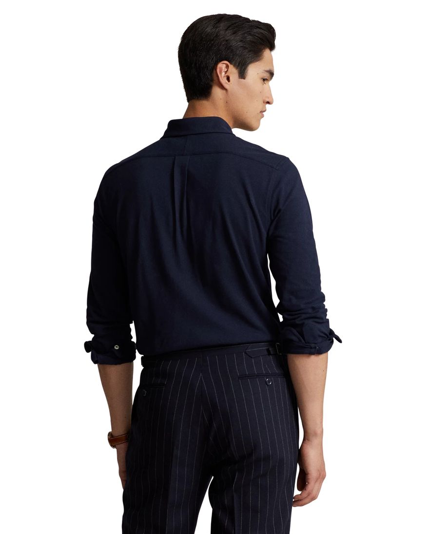 Polo Ralph Lauren overhemd wijde fit donkerblauw effen