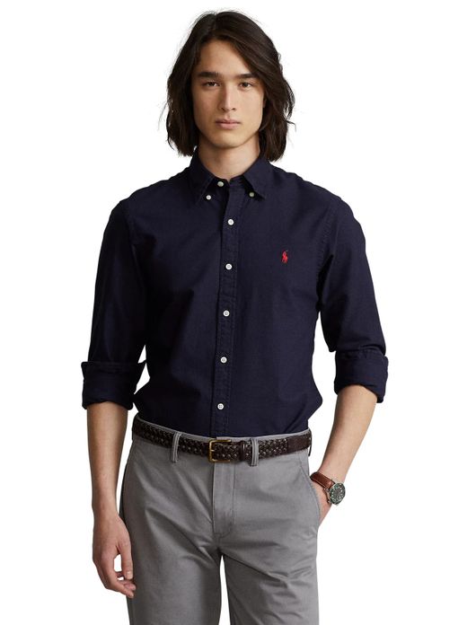 Overhemd Ralph Lauren donkerblauw Slim Fit
