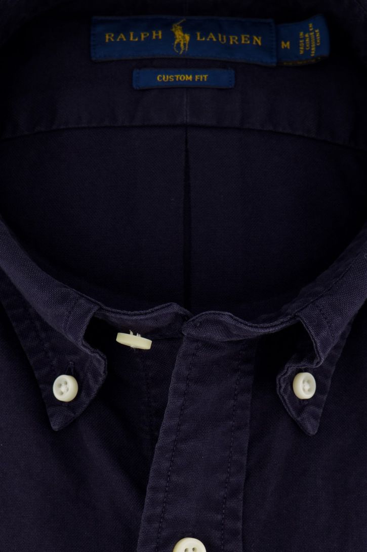 Polo Ralph Lauren casual overhemd normale fit donkerblauw effen katoen