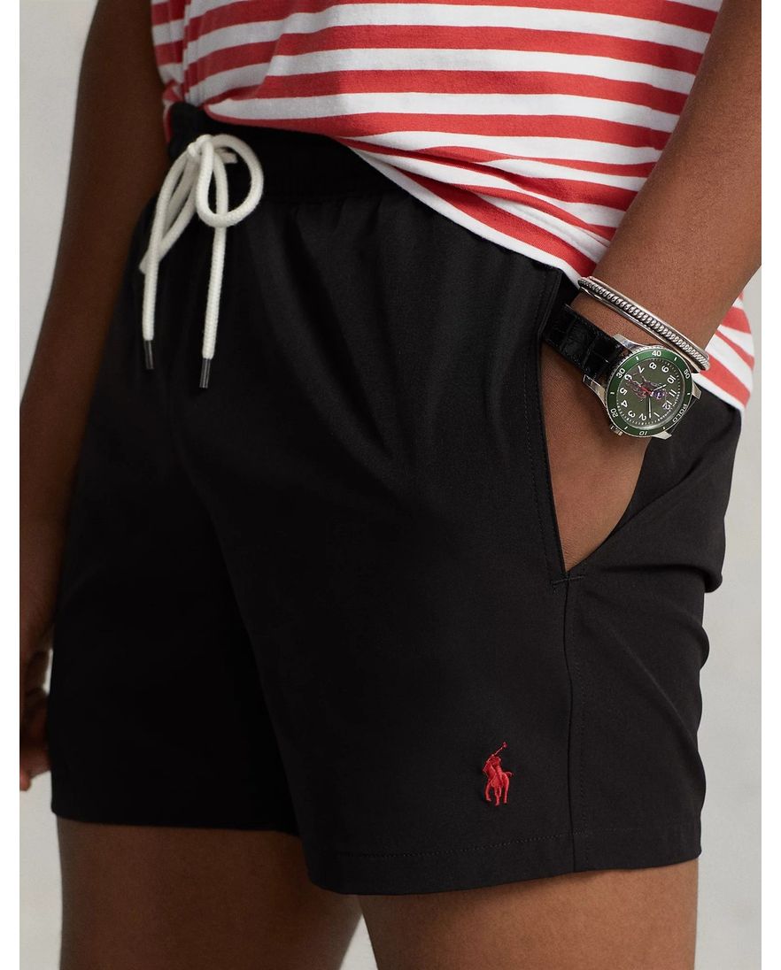 Polo Ralph Lauren zwembroek zwart effen elastische band