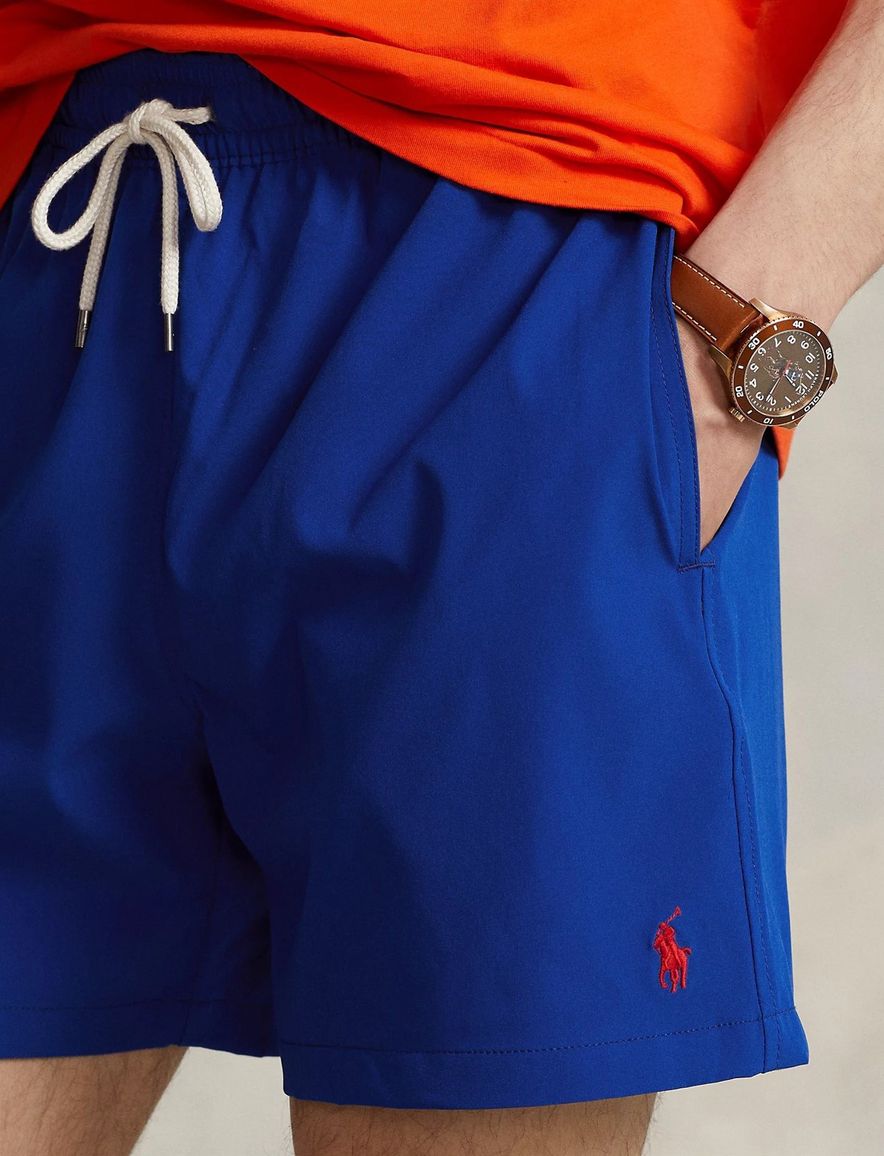 Polo Ralph Lauren zwembroek blauw effen touwsluiting
