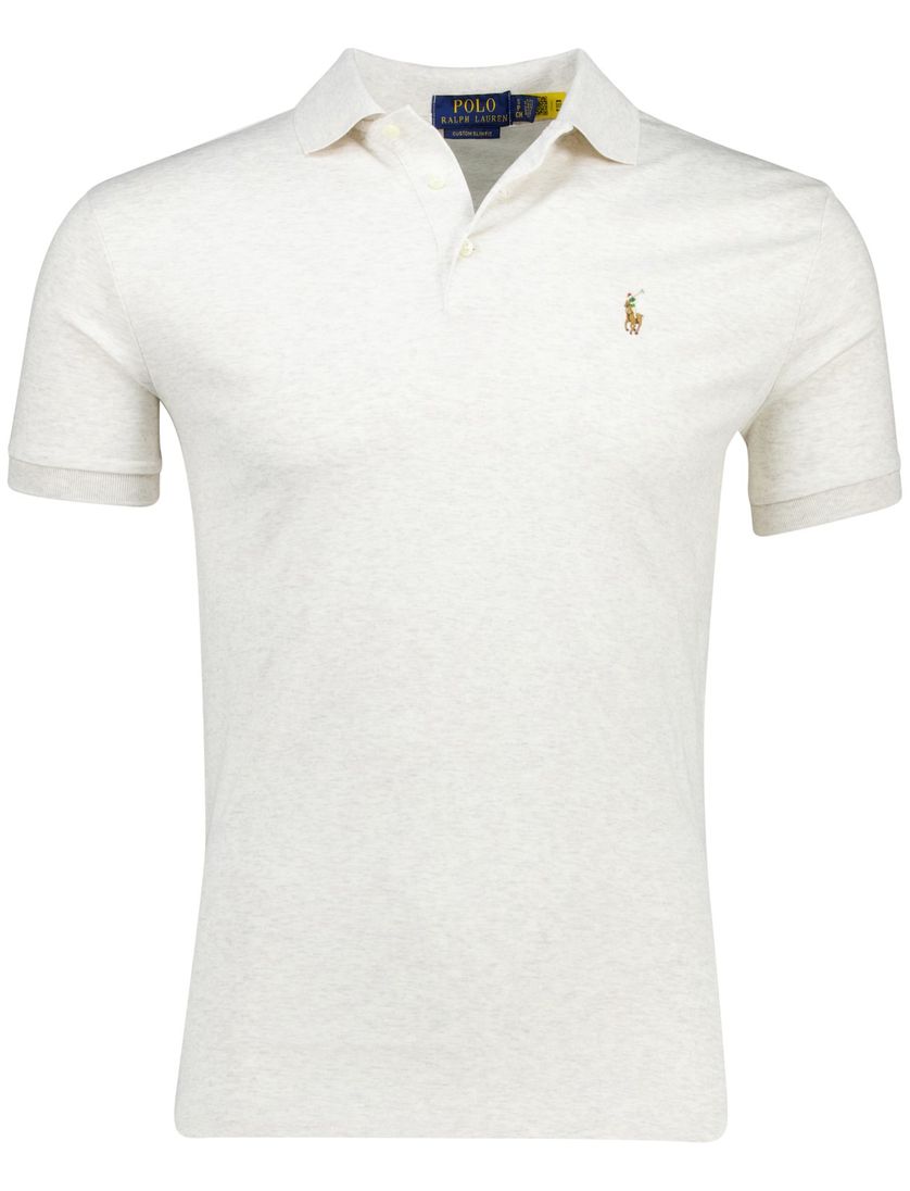 poloshirt korte mouw Polo Ralph Lauren Custom Slim Fit beige