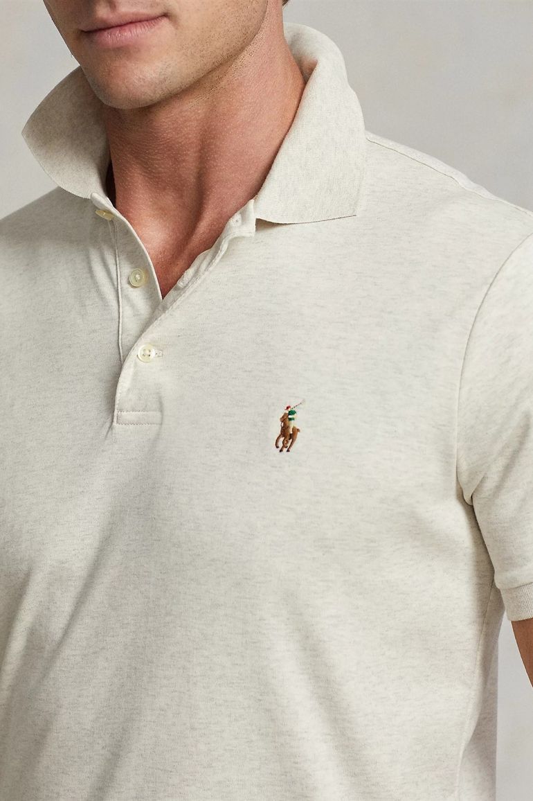 poloshirt korte mouw beige Polo Ralph Lauren Custom Slim Fit