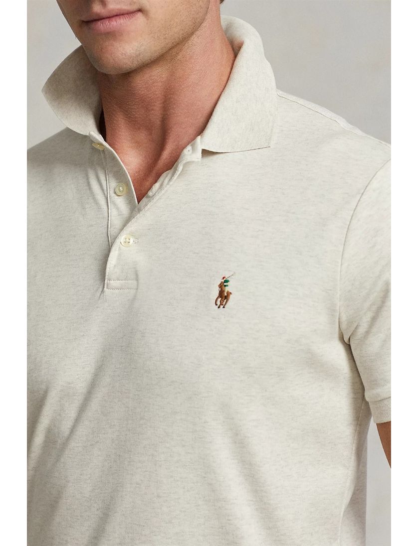 poloshirt korte mouw Polo Ralph Lauren Custom Slim Fit beige