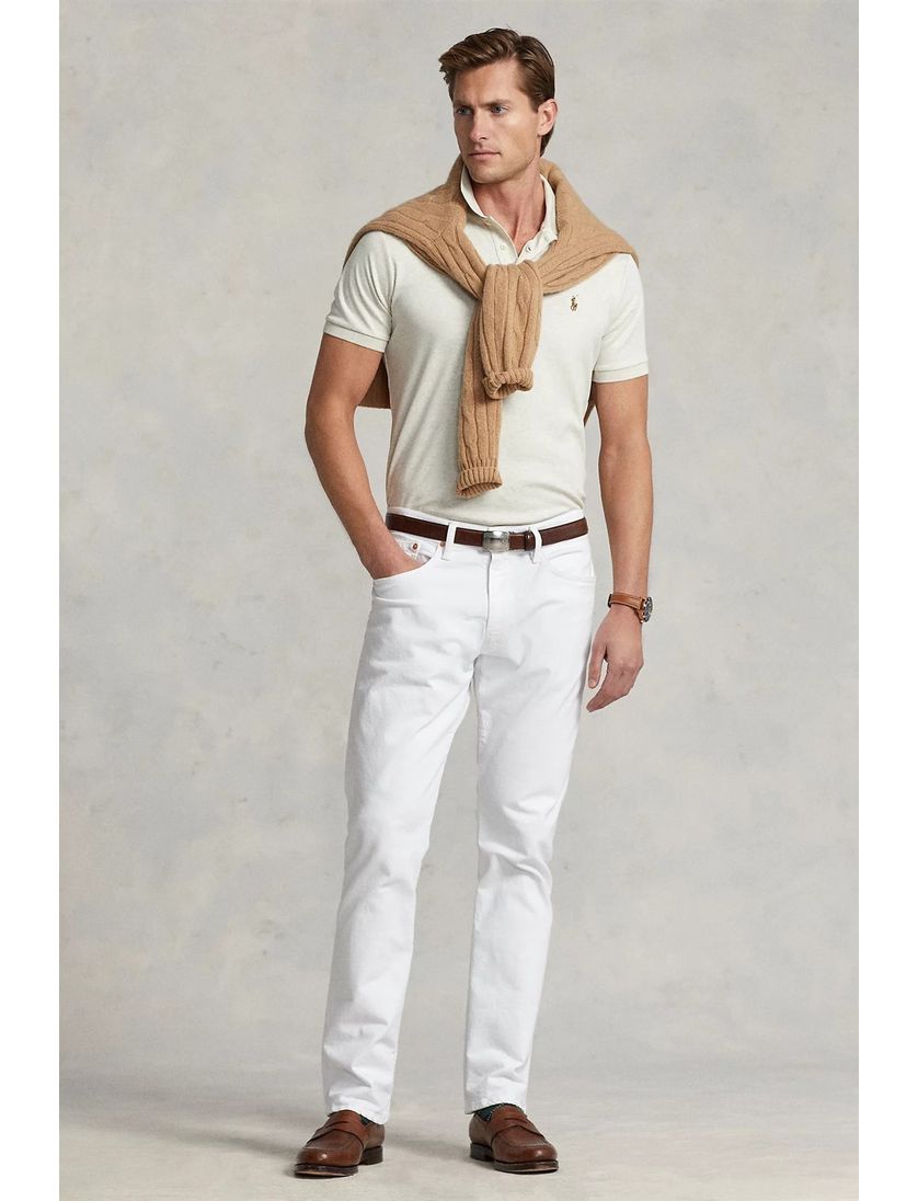 poloshirt korte mouw Polo Ralph Lauren Custom Slim Fit beige