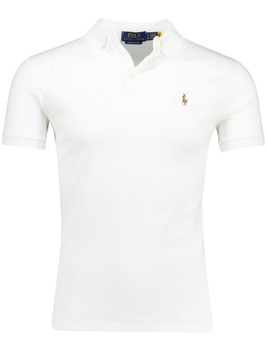 poloshirt korte mouw wit Polo Ralph Lauren Custom Slim Fit