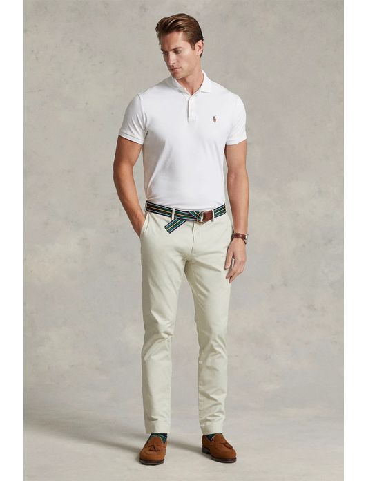 poloshirt korte mouw wit Polo Ralph Lauren Custom Slim Fit