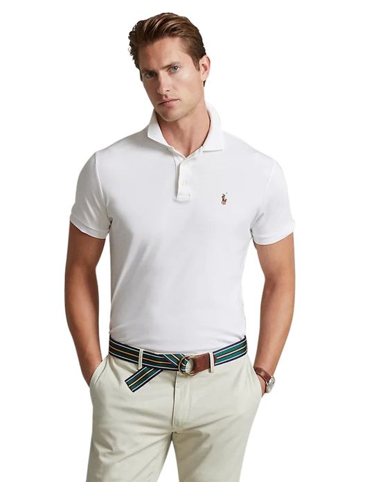 poloshirt korte mouw wit Polo Ralph Lauren Custom Slim Fit