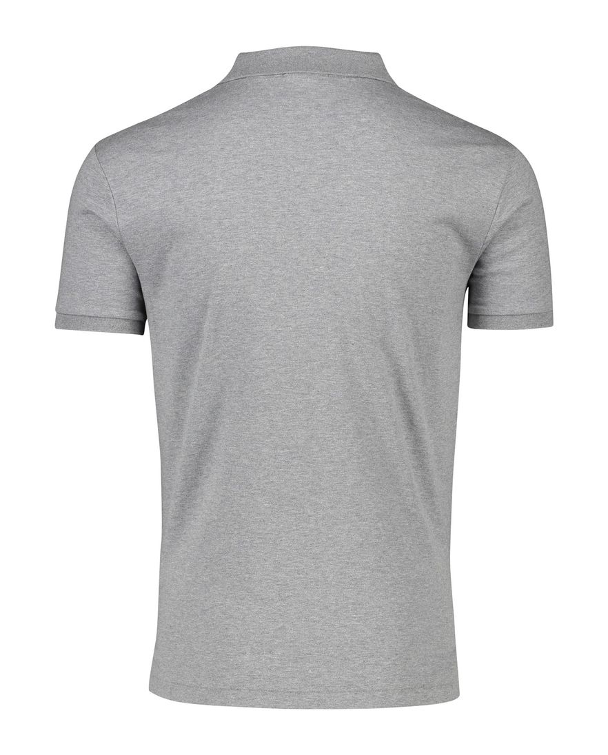 Polo Ralph Lauren polo custom slim fit grijs gemêleerd katoen 3-knoops