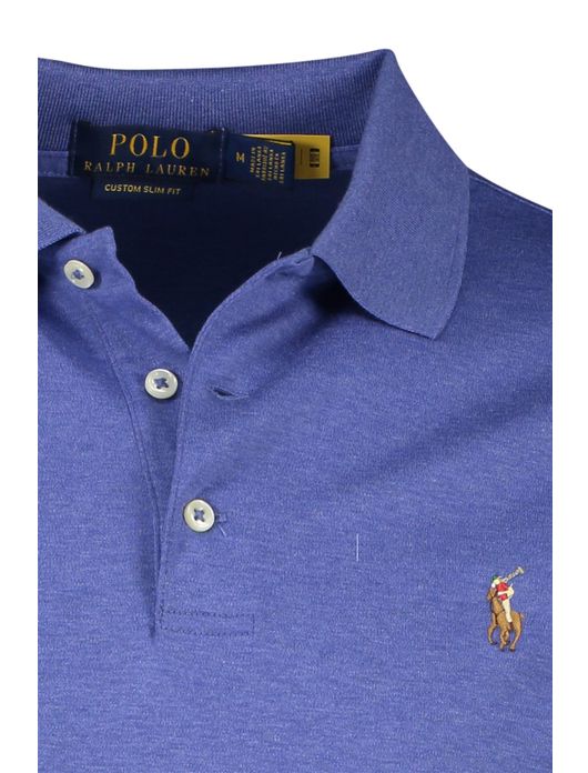 Ralph Lauren polo blauw custom slim fit