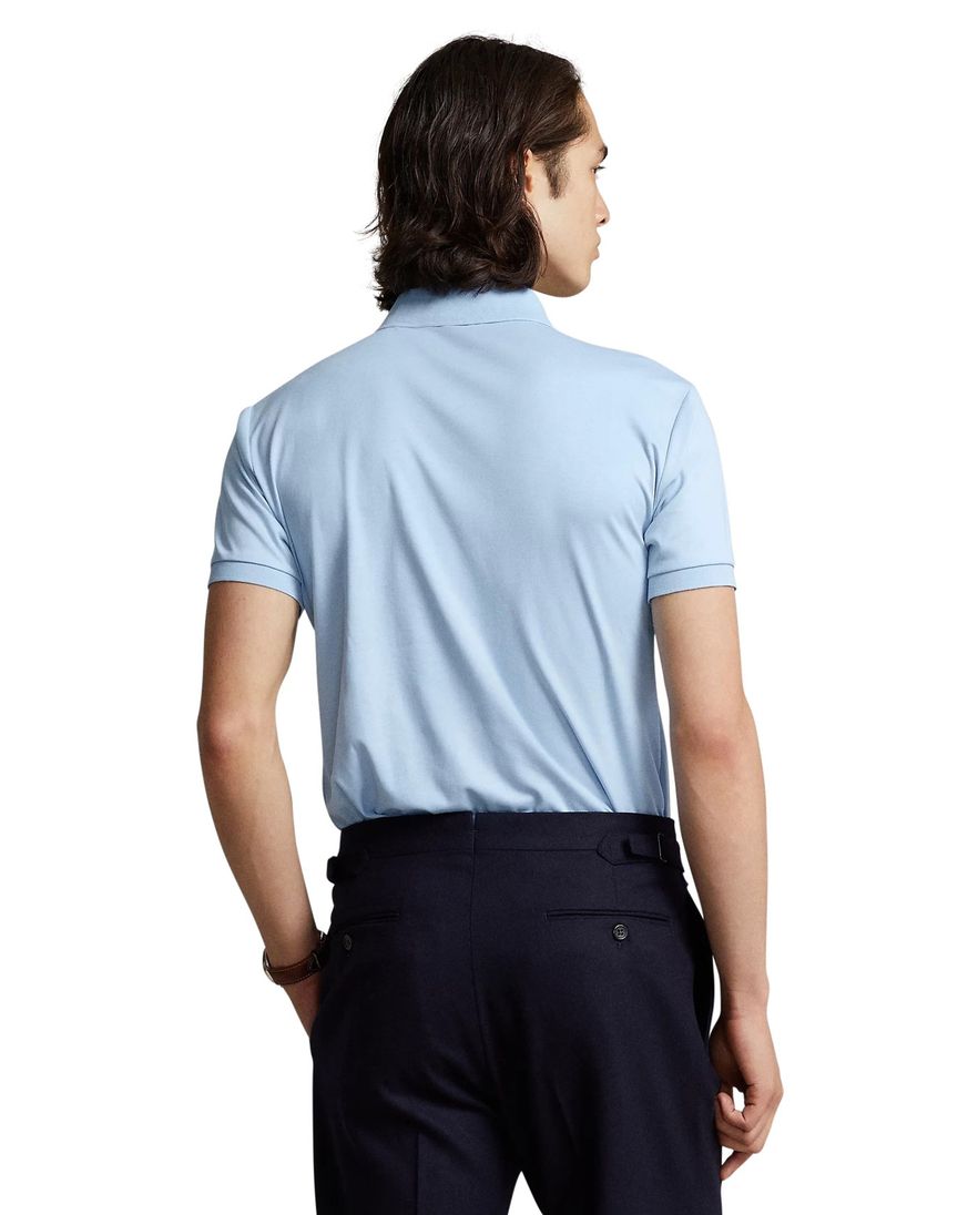 Polo Ralph Lauren polo custom slim fit lichtblauw 3-knoops katoen