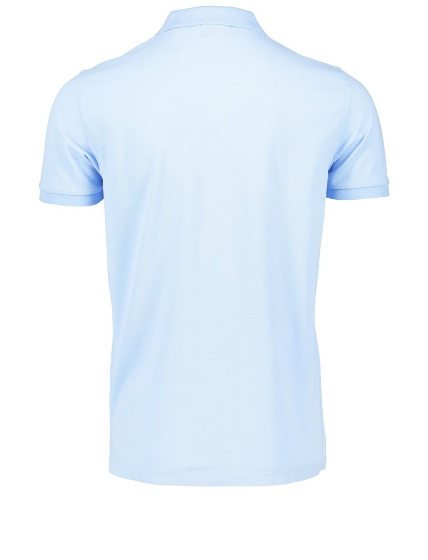 Gant polo lichtblauw effen katoen wijde fit