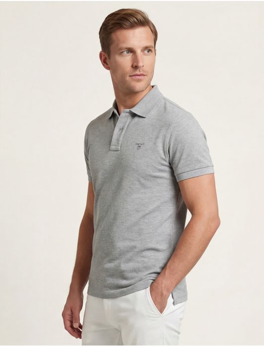 Polo Gant Regular Fit grijs melange