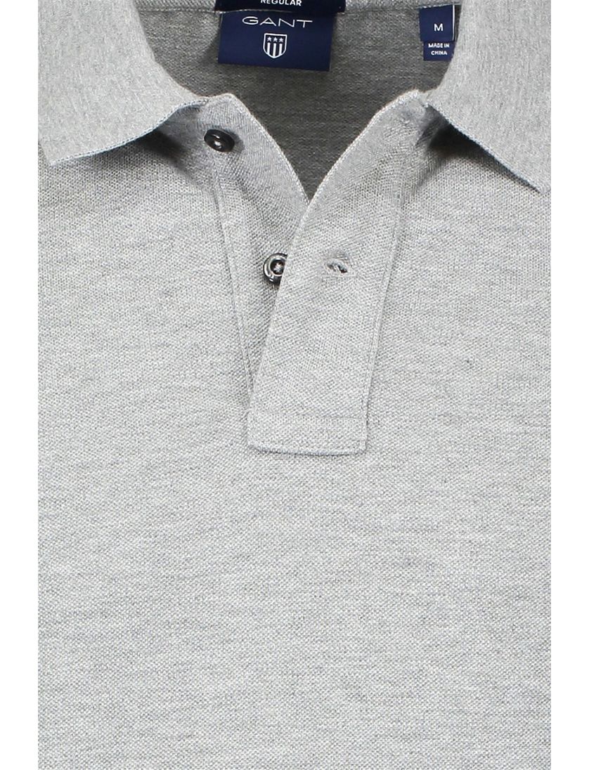 Gant poloshirt Regular Fit grijs melange