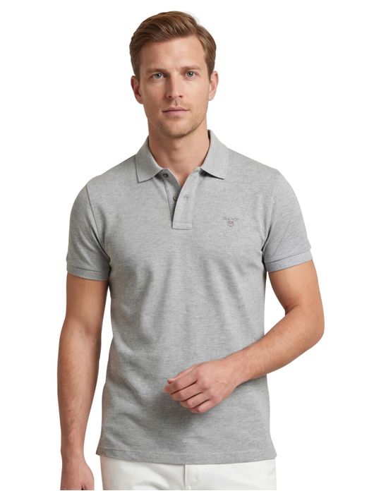 Polo Gant Regular Fit grijs melange