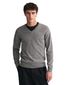 Gant sweater v-hals effen grijs katoen normale fit