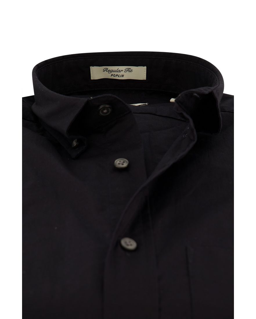 Gant overhemd normale fit effen zwart katoen