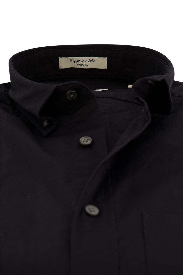 Gant overhemd zwart Poplin regular fit