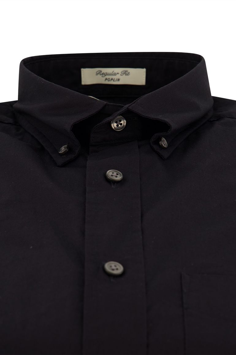 Gant overhemd zwart Poplin regular fit