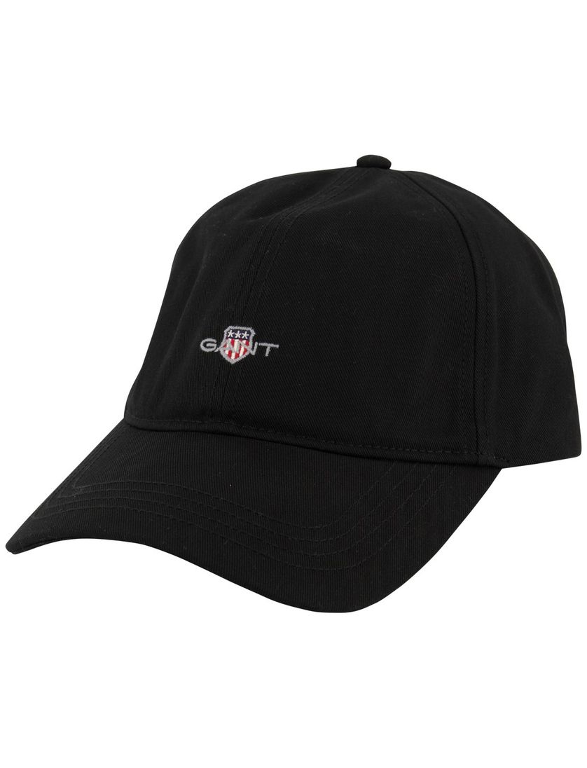 Gant katoenen cap zwart met logo
