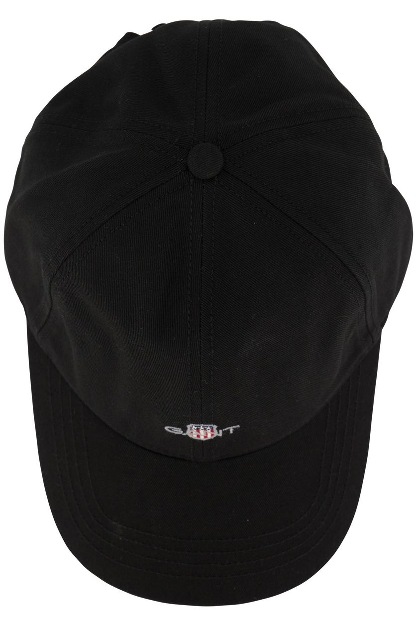 Gant katoenen cap zwart met logo