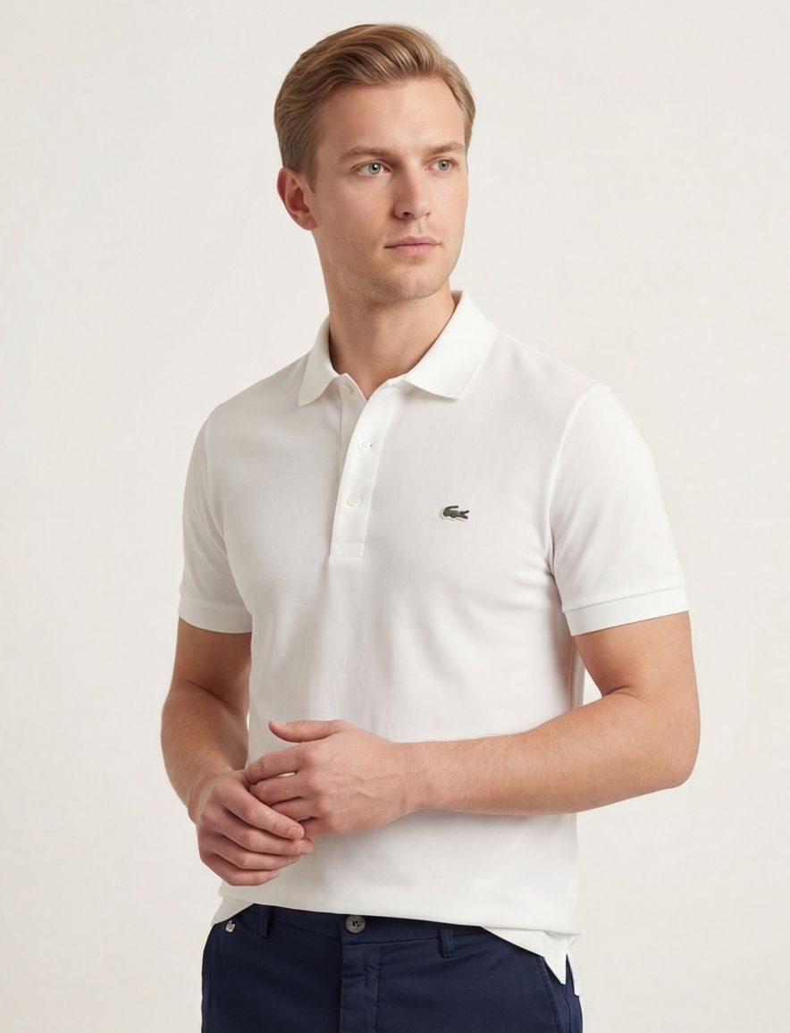 Witte polo Lacoste Slim Fit