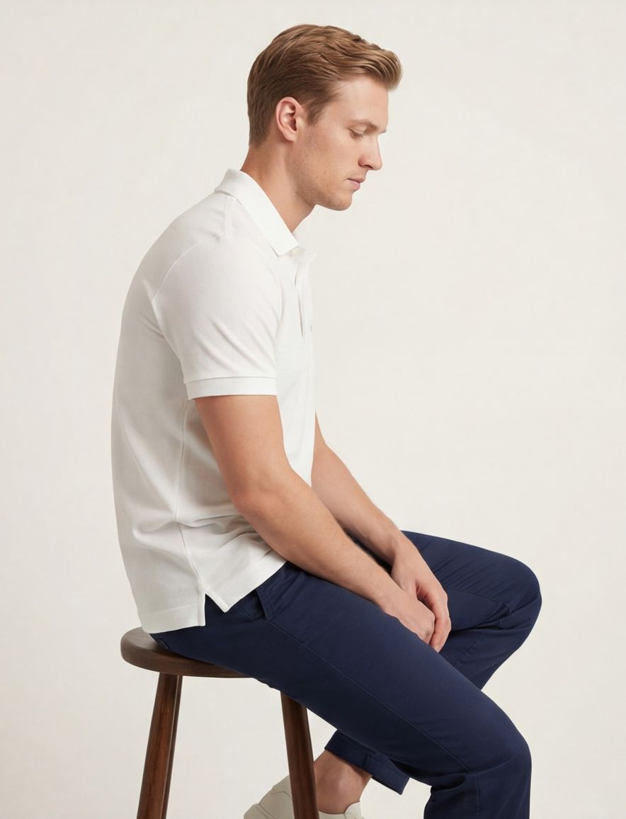 Witte polo Lacoste Slim Fit