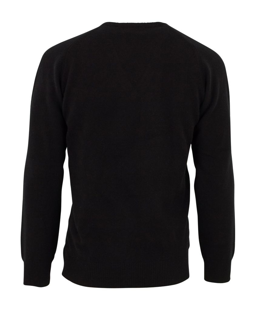 Alan Paine trui zwart classic fit lamswol v-hals