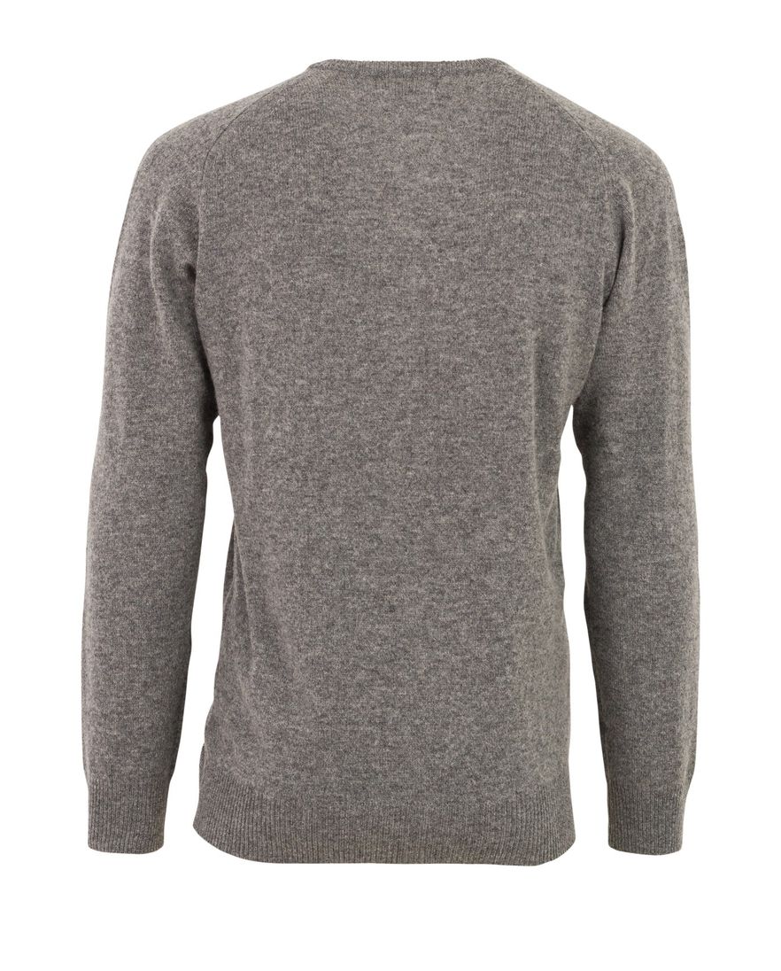 Alan Paine pullover grijs melange classic fit lamswol