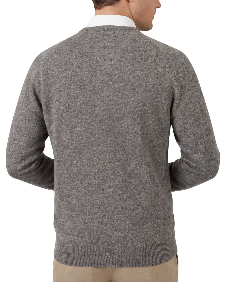 Alan Paine pullover grijs melange classic fit lamswol