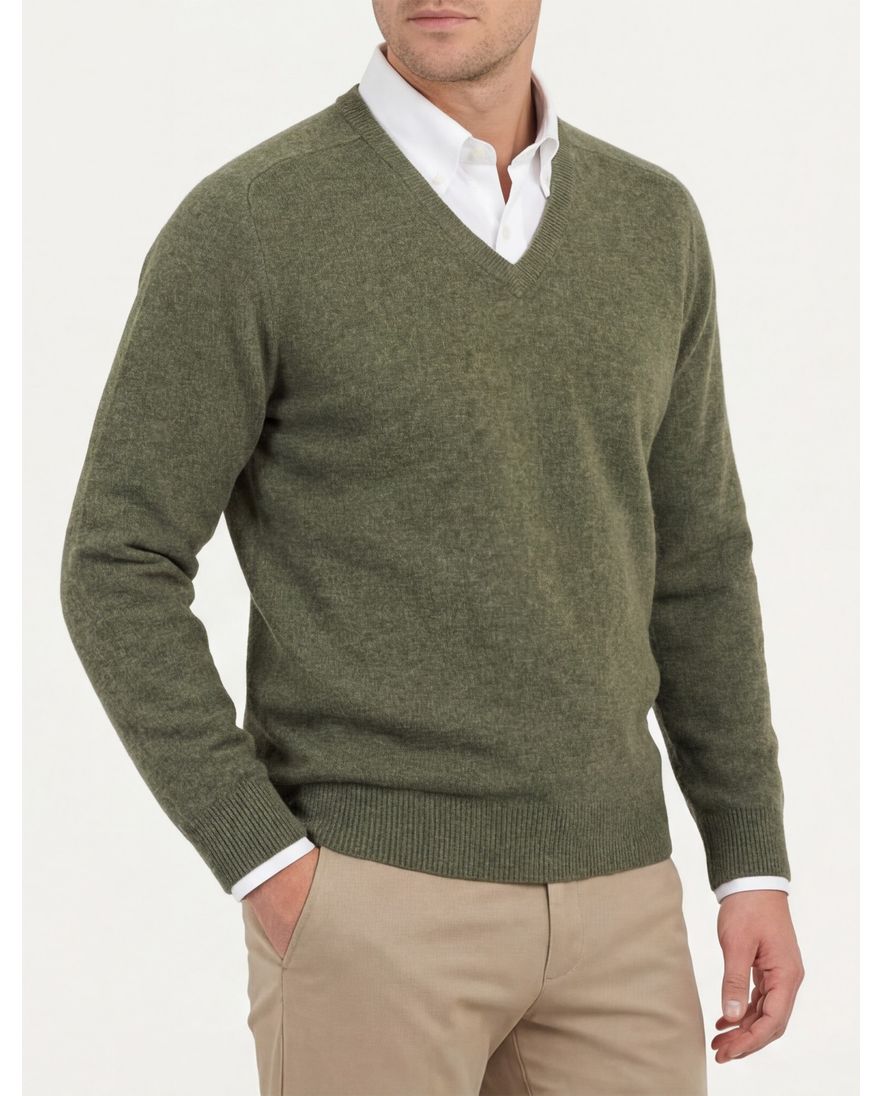 Alan Paine mosgroen lamswol Hampshire classic fit