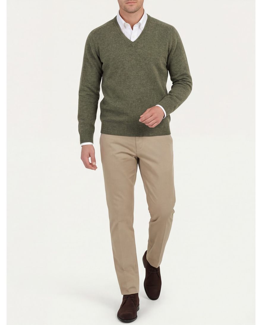 Alan Paine mosgroen lamswol Hampshire classic fit