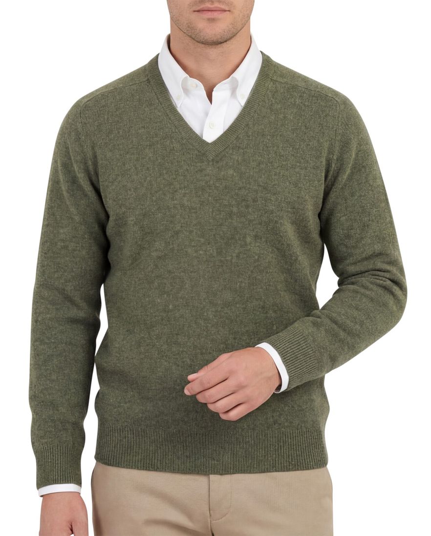 Alan Paine mosgroen lamswol Hampshire classic fit