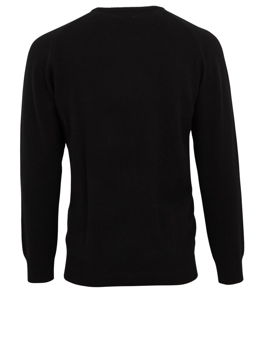 Alan Paine trui dorset zwart ronde hals lamswol