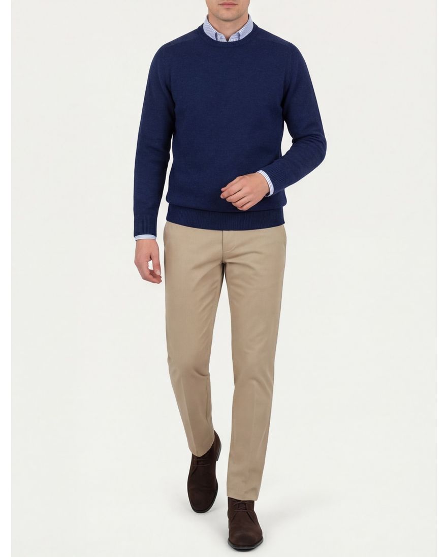 Alan Paine pullover navy Dorset classic fit ronde hals