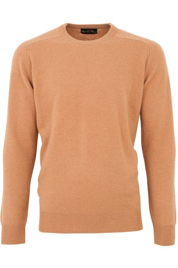 Alan Paine Alan Paine pullover lamswol camel lamswol ronde hals
